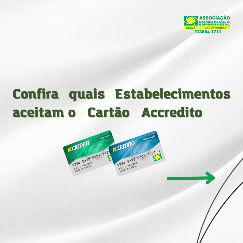 Confira a relação das empresas associadas e que aceitam o Cartão Accredito como forma de pagamento!